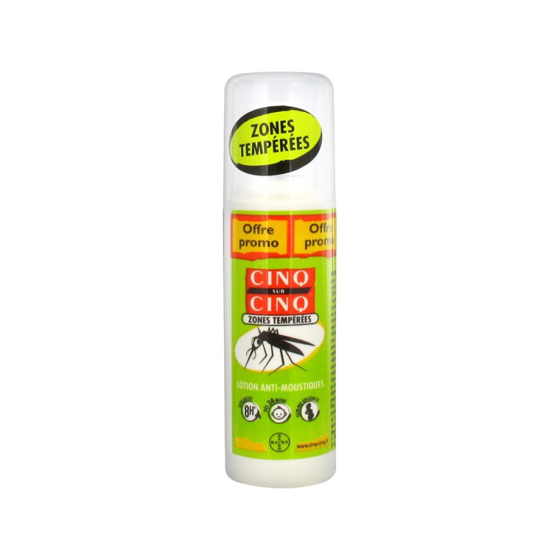 Lotion anti-moustiques végétale CINQ SUR CINQ : le spray de 100mL