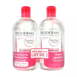 Bioderma Créaline H2O TS Solution micellaire 500ml duo