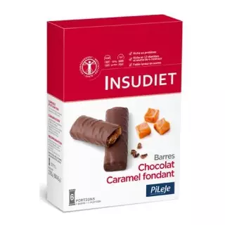 Insudiet Barre Chocolat Caramel fondant x 6