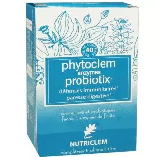 Nutriclem Phytoclem enzymes probiotix - 40 comprimés