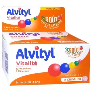 Alvityl Vitalité fraise - 30 comprimés à croquer