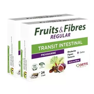 Ortis Fruits & Fibres Regular Transit intestinal - Lot de 2 x 24 cubes