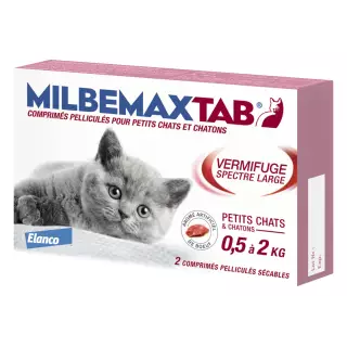 Milbemaxtab vermifuge chatons/petits chats x2 comprimés