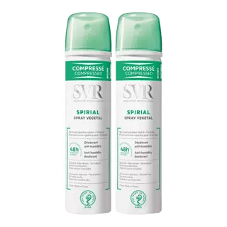 SVR Spirial déodorant végétal spray compressé 48h - Lot de 2 x 75ml