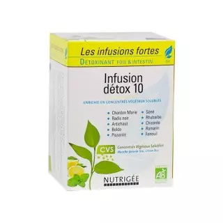 Nutrigée Infusion détox 10 plantes Bio - 30 sachets