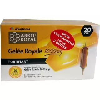 ARKOROYAL Gelée royale 1000mg lot de 2 boites de 20 ampoules