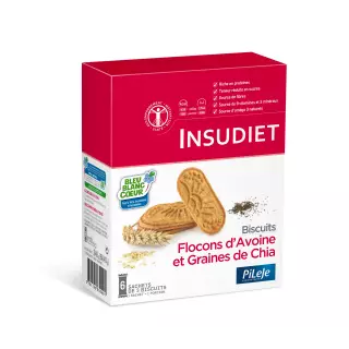 Insudiet biscuits flocons d'avoine et graines de chia