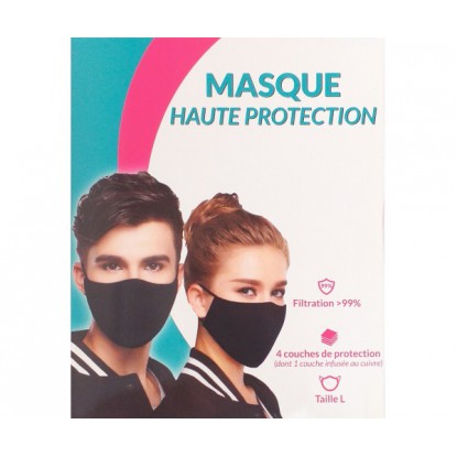 Masque ffp2 cuivre haute protection taille L noir - PurePara