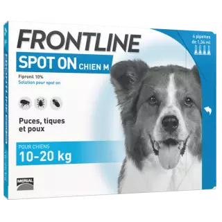Frontline spot on chien M 10 à 20 kg 4 pipettes