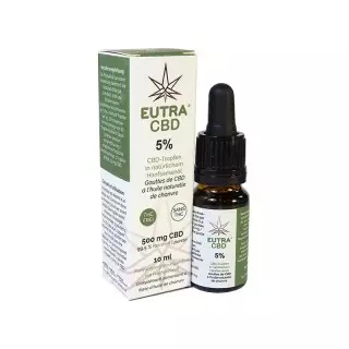 Eutra CBD 5 % Gouttes à l'huile de Chanvre - 10ml