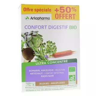 Arkofluides Confort digestif Bio - 30 ampoules