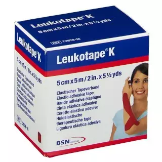 BSN Médical Leukotape K Bande Taping de kinésiologie 5 cm x 5 m - Rouge