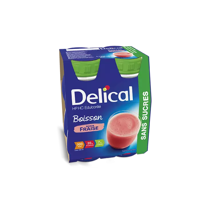 Delical Boisson HP/HC sans sucres fraise - 4x200ml