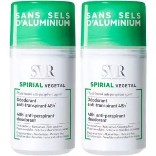 SVR Spirial Déodorant anti-transpirant 48H Roll-On - Lot de 2 x 50ml