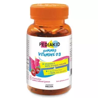 Pediakid Gommes Vitamine D3 Goût Fraise - 60 gommes