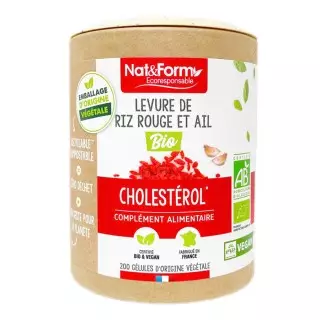 Nat&Form Levure de riz rouge & ail Bio - 200 gélules