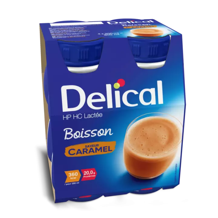 Delical Boisson HP/HC Lactée Caramel - 4x200ml