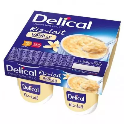 Delical Dessert Lacté HP/HC Riz au Lait Vanille note caramel - 4x200g