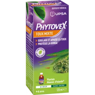 UPSA Phytovex Sirop toux mixte sans sucre - 120ml