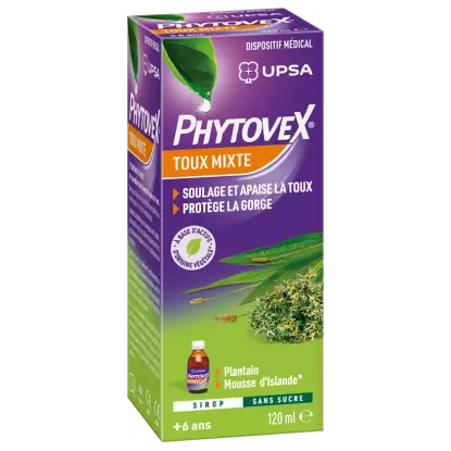 UPSA Phytovex Sirop toux mixte sans sucre - 120ml