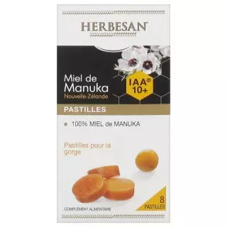 Herbesan Pastilles miel de Manuka IAA10+ - 8 pastilles