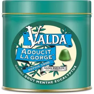 Pastilles sans sucres Menthe et Eucalyptus Valda - Adoucit la gorge - 160g