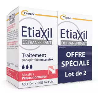 Détranspirant traitement transpiration excessive Etiaxil Cooper - 2 x 15ml