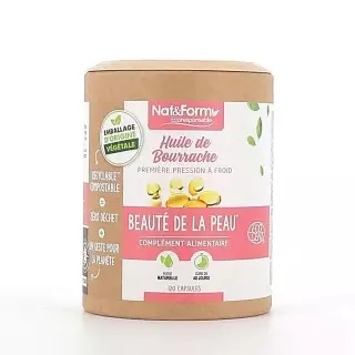 Huile de Bourrache Nat & Form - Beauté de la peau - 120 capsules