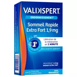 Sommeil rapide extra fort 1,9mg Valdispert - 40 comprimés orodispersibles