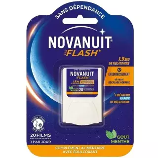 Novanuit Flash Sanofi - Mélatonine - 20 films orodispersibles