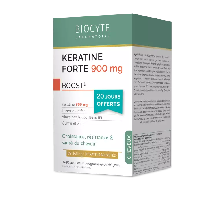 Biocyte Keratine Forte Full spectrum - 120 Gélules