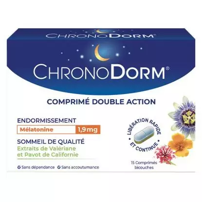 Chronodorm Double action Mélatonine - 15 comprimés