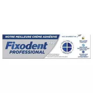 Crème adhésive prothèses dentaires Pro Professionnel Fixodent Pro - 40g