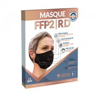Masque Haute Protection Certifié Anti-Covid 19 Taille M Bleu - 40H  d'Utilisation Lavable 60 Fois