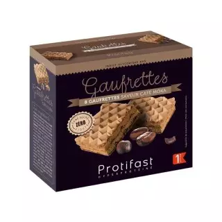 Gaufrettes protéinées café-moka de Protifast - 8 gaufrettes