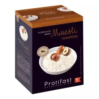 Porridge hyperprotéiné saveur muesli noisettes de Protifast - 7 sachets x 28 g