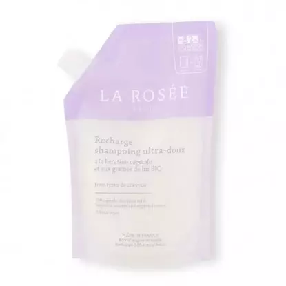 Shampoing ultra doux kératine végétale & graines de lin Bio La Rosée - Recharge 400ml