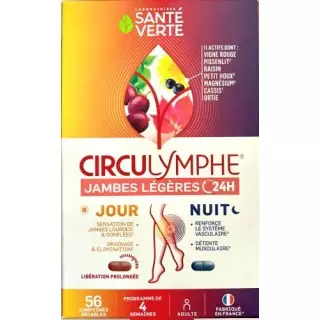 Santé Verte Circulymphe jambes légères jour nuit - 56 comprimés