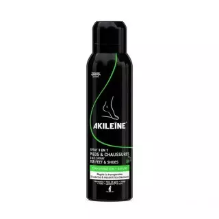 Spray noir 3 en 1 pieds & chaussures Akileïne - Transpiration  - 150ml