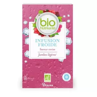 Infusion froide jambes légères Bio Saveur Cerise Nutrisanté - 20 sachets