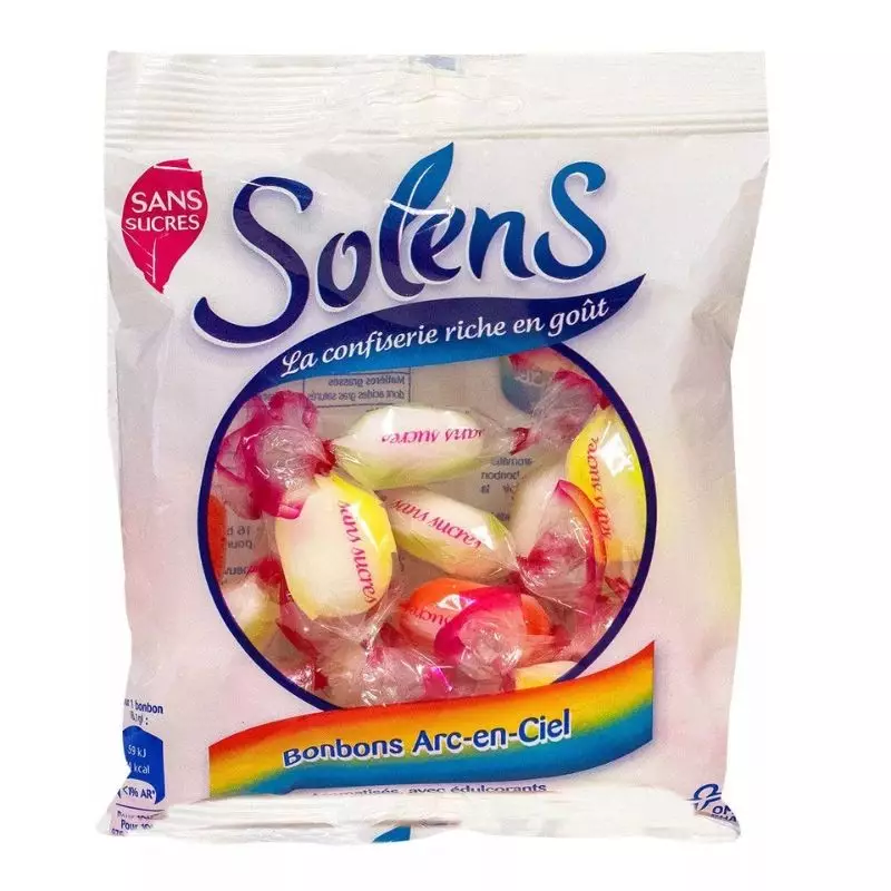 Bonbons arc-en-ciel sans sucre Solens - 100g