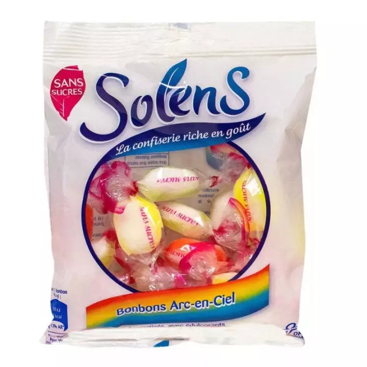 Bonbons arc-en-ciel sans sucre Solens - 100g