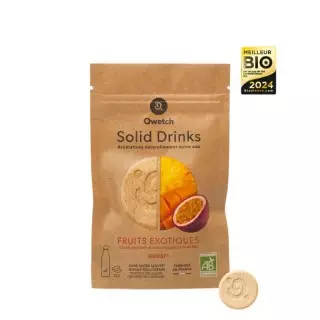 Solid Drinks Boost saveur fruits exotiques Qwetch - Sachet de 12 pastilles