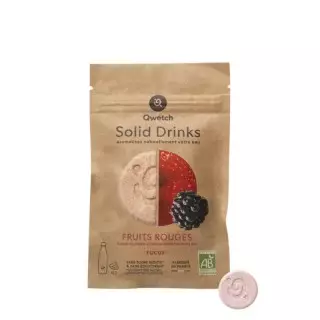 Solid Drinks Focus saveur fruits rouges Qwetch - Sachet de 12 pastilles