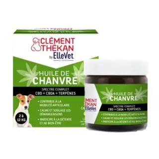 Huile de chanvre pour chien 2 à 12 kg Clément Thékan - 45 capsules