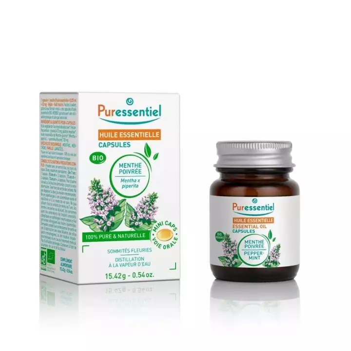 Huile essentielle Menthe Poivrée Bio Puressentiel - 60 capsules