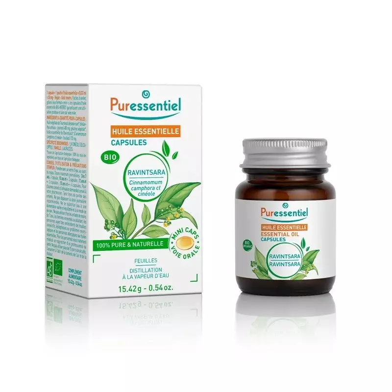 Huile essentielle Ravintsara Bio Puressentiel - 60 capsules