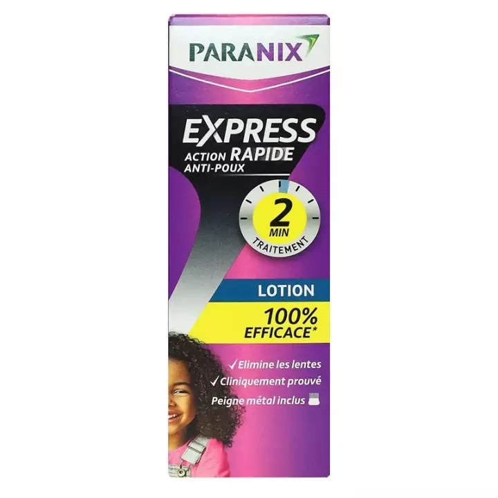 Lotion anti-poux Express de Paranix de 95ml + Peigne métal inclus