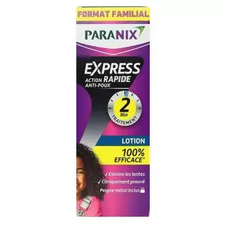Lotion anti-poux Express de Paranix de 195ml + Peigne métal inclus