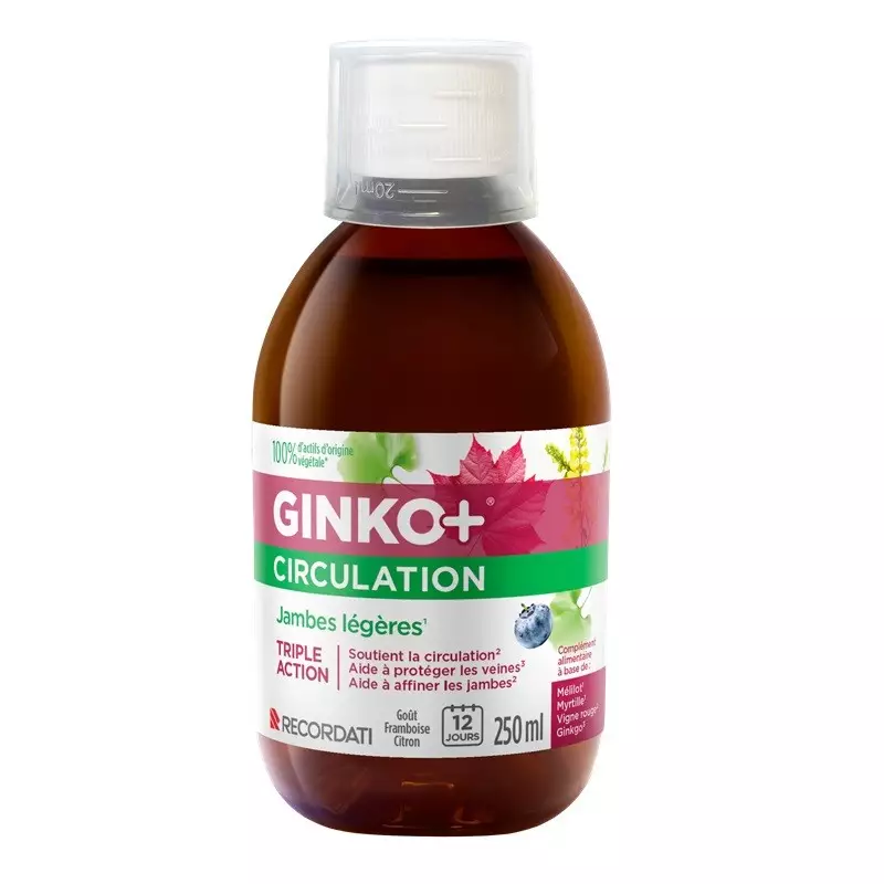 Ginko+ circulation jambes lourdes Recordati - Circulation - 250ml